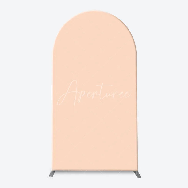 Aperturee - Aperturee Sweet Watercolor Peach Pattern Arch Backdrop Kit One Sweet Peach Text and Solid Blush for First Birthday Party