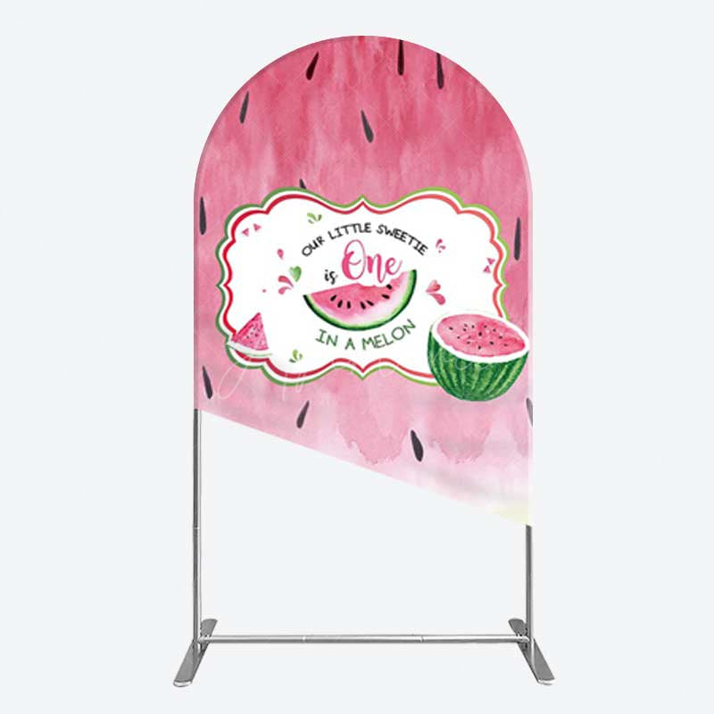 Aperturee Aperturee Sweetie One In A Melon Birthday Arch Backdrop
