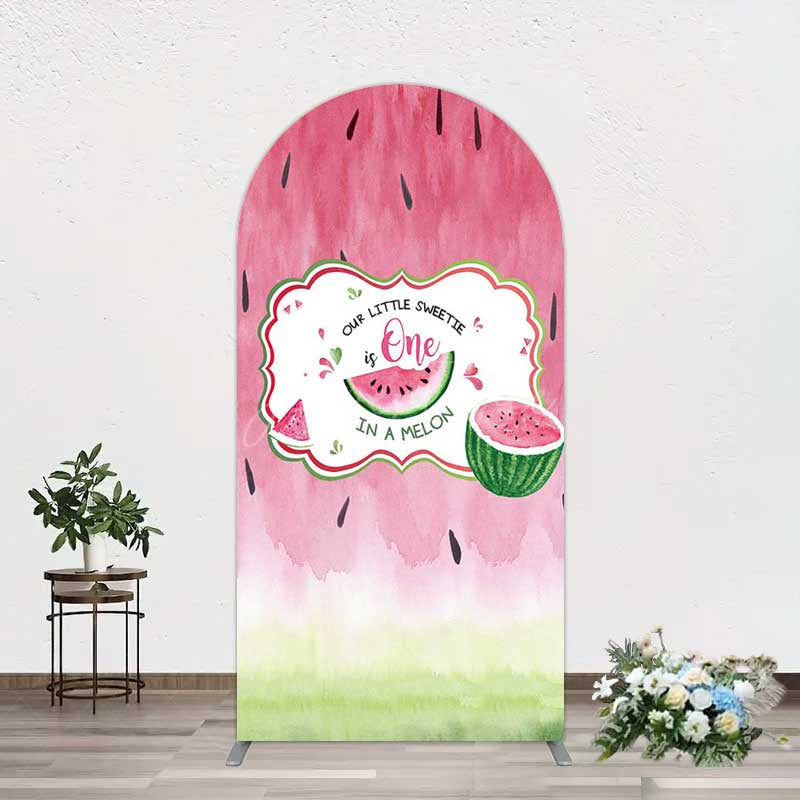 Aperturee Aperturee Sweetie One In A Melon Birthday Arch Backdrop