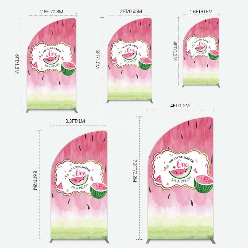 Aperturee Aperturee Sweetie One In A Melon Birthday Half Moon Arch Backdrop