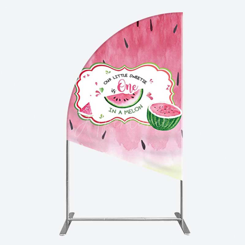 Aperturee Aperturee Sweetie One In A Melon Birthday Half Moon Arch Backdrop