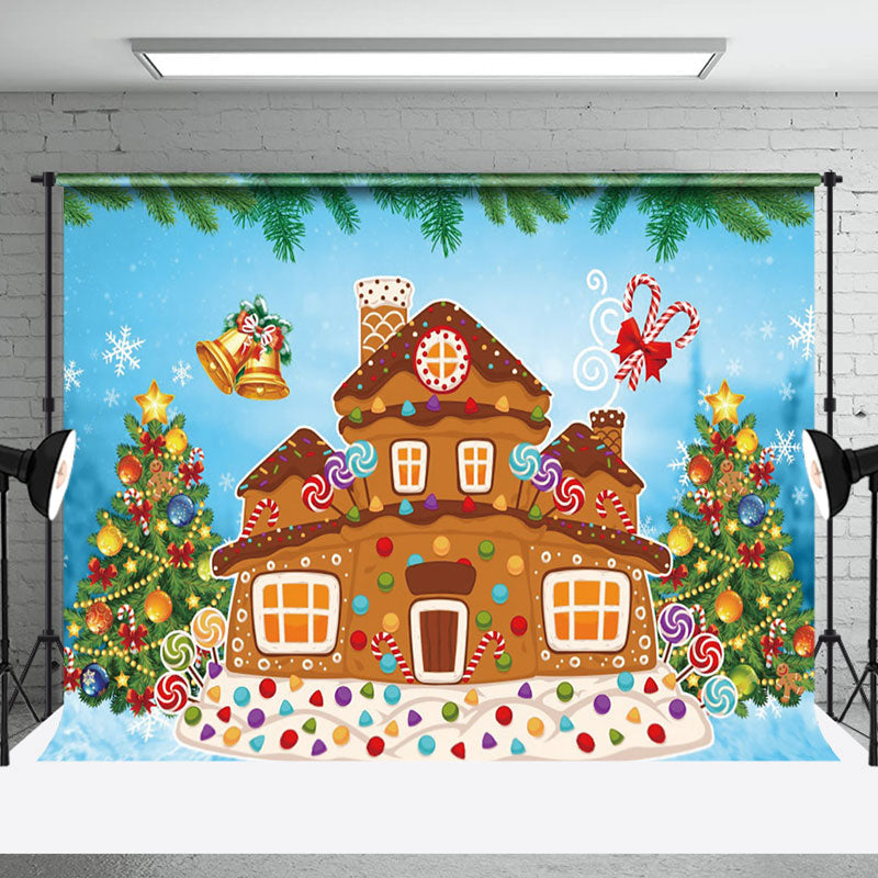 Aperturee - Aperturee Sweety Gingerbread Pine Merry Christmas Backdrop