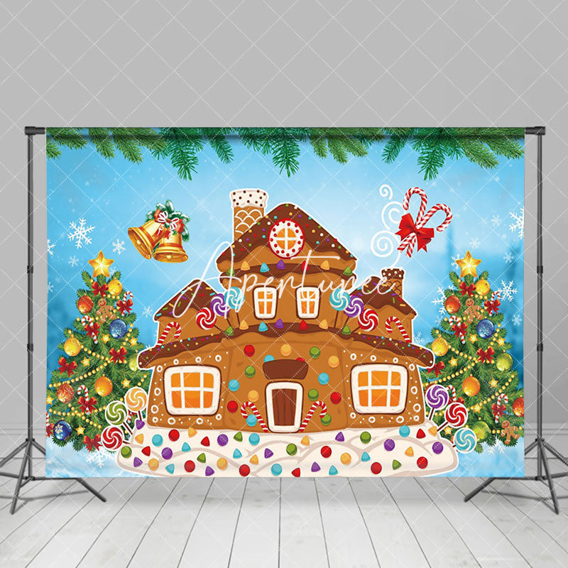 Aperturee - Aperturee Sweety Gingerbread Pine Merry Christmas Backdrop