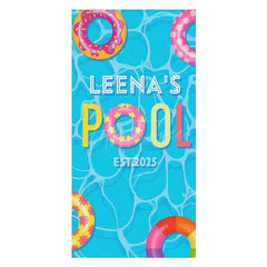 Aperturee - Aperturee Swimming Pool Donuts Custom Est Name Beach Towel