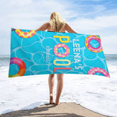 Aperturee - Aperturee Swimming Pool Donuts Custom Est Name Beach Towel