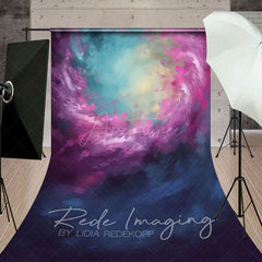 Aperturee - Aperturee Swirl Purple Blue Yellow Painterly Sweep Backdrop