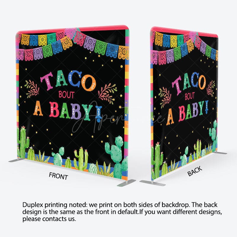 Aperturee - Aperturee Taco Bout A Baby Fabric Backdrop Cover for Baby Shower
