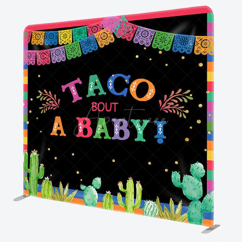 Aperturee - Aperturee Taco Bout A Baby Fabric Backdrop Cover for Baby Shower
