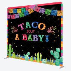 Aperturee - Aperturee Taco Bout A Baby Fabric Backdrop Cover for Baby Shower