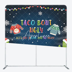 Aperturee - Aperturee Taco Bout Ugly Christmas Square Arch Fabric Backdrop