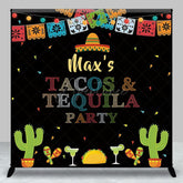 Aperturee - Aperturee Taco Tequila Party Carnival Custom Birthday Backdrop