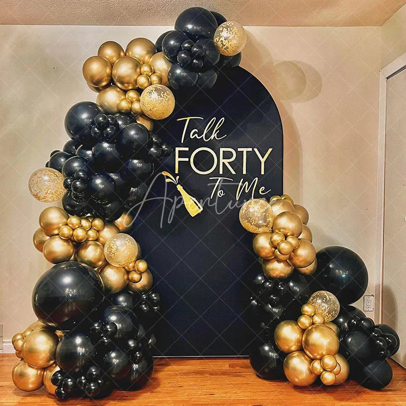 Aperturee - Aperturee Talk Forty To Me Black Birthday Arch Backdrop