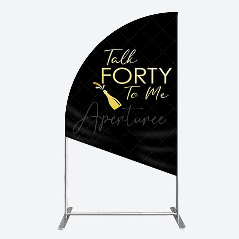 Aperturee Aperturee Talk Forty To Me Black Birthday Half Moon Arch Backdrop