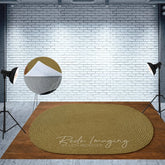 Aperturee - Aperturee Tan Oval Wooden Rug Fabric Floor Backdrop For Photo