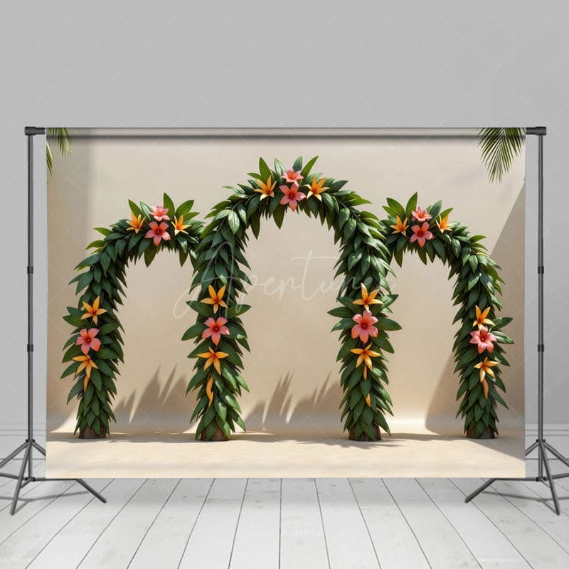 Aperturee - Aperturee Te Fiti Hawaii Plants Arch Door Cake Smash Backdrop