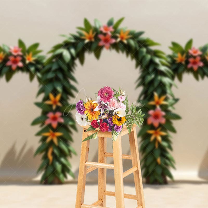 Aperturee - Aperturee Te Fiti Hawaii Plants Arch Door Cake Smash Backdrop