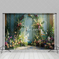 Aperturee - Aperturee Teal Luxury Wall Greenery Floral Wedding Backdrop