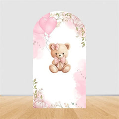 Aperturee - Aperturee Teddy Bear Hot Air Balloon Arch Backdrop Girl Baby Shower Decor Pink Airplane Adventure Theme Party