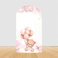 Aperturee - Aperturee Teddy Bear Hot Air Balloon Arch Backdrop Girl Baby Shower Decor Pink Airplane Adventure Theme Party