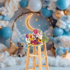 Aperturee - Aperturee Teddy Moon Light Night Sweet Cake Smash Backdrop