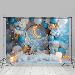 Aperturee - Aperturee Teddy Moon Light Night Sweet Cake Smash Backdrop