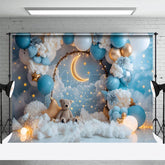 Aperturee - Aperturee Teddy Moon Light Night Sweet Cake Smash Backdrop