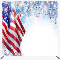 Aperturee - Aperturee Tension Fabric Backdrop Patriotic American Flag 4th of July Fireworks Independence Day Background