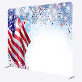 Aperturee - Aperturee Tension Fabric Backdrop Patriotic American Flag 4th of July Fireworks Independence Day Background