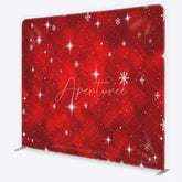 Aperturee - Aperturee Tension Fabric Backdrop Red Christmas Snowflake Star Winter Holiday Glitter Bokeh Pillowcase Background Xmas Party
