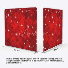 Aperturee - Aperturee Tension Fabric Backdrop Red Christmas Snowflake Star Winter Holiday Glitter Bokeh Pillowcase Background Xmas Party