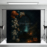 Aperturee - Aperturee Terrible Spooky Balloons Arch Halloween Backdrop