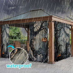 Aperturee - Aperturee Terrify Night Waterproof Printed Outdoor Curtains