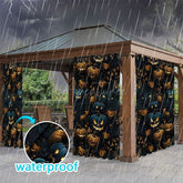 Aperturee - Aperturee Terrify Pumpkin Waterproof Printed Outdoor Curtains