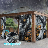 Aperturee - Aperturee Terrifying Night Waterproof Printed Outdoor Curtains