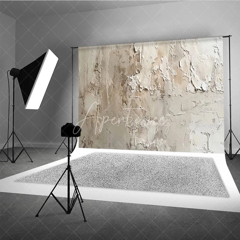 Aperturee - Aperturee Textured Abstract Cream Beige Photography Backdrop Modern Minimalist Studio Prop for Portrait and Product Photography