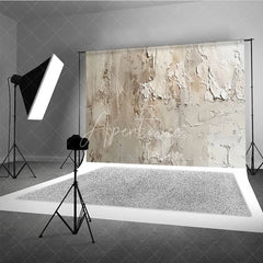 Aperturee - Aperturee Textured Abstract Cream Beige Photography Backdrop Modern Minimalist Studio Prop for Portrait and Product Photography