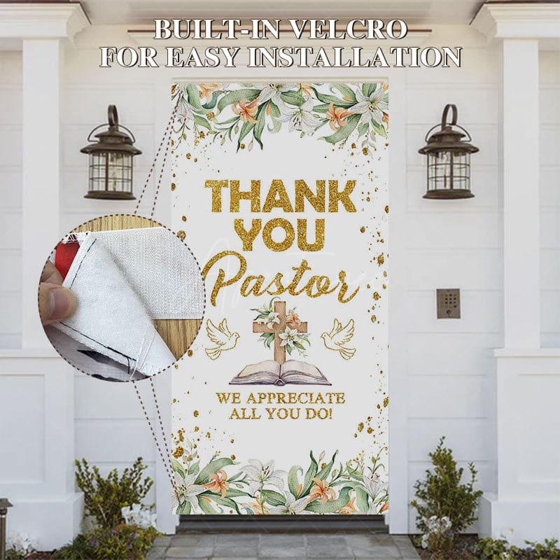 Aperturee - Aperturee Thank You Pastor We Appreciate All You Do Door Cover