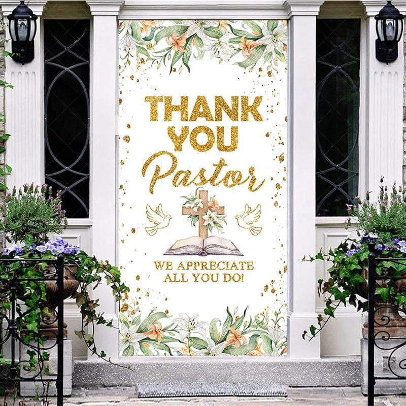 Aperturee - Aperturee Thank You Pastor We Appreciate All You Do Door Cover