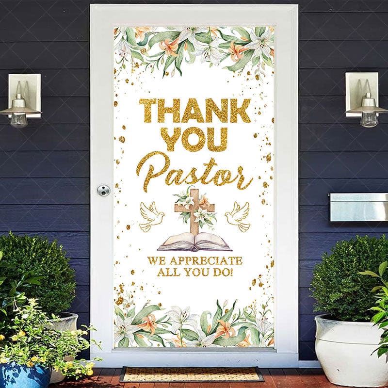 Aperturee - Aperturee Thank You Pastor We Appreciate All You Do Door Cover