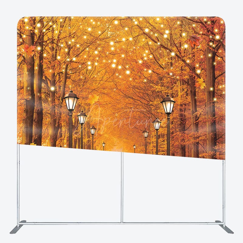 Aperturee - Aperturee Thanksgiving Autumn Maple Forest Pumpkin Backdrop