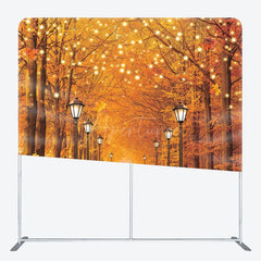 Aperturee - Aperturee Thanksgiving Autumn Maple Forest Pumpkin Backdrop