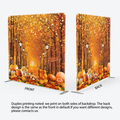 Aperturee - Aperturee Thanksgiving Autumn Maple Forest Pumpkin Backdrop