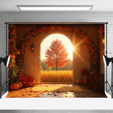 Aperturee - Aperturee Thanksgiving Vibe Sunlight Maple Tree Autumn Backdrop