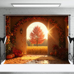 Aperturee - Aperturee Thanksgiving Vibe Sunlight Maple Tree Autumn Backdrop