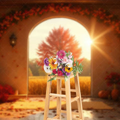 Aperturee - Aperturee Thanksgiving Vibe Sunlight Maple Tree Autumn Backdrop