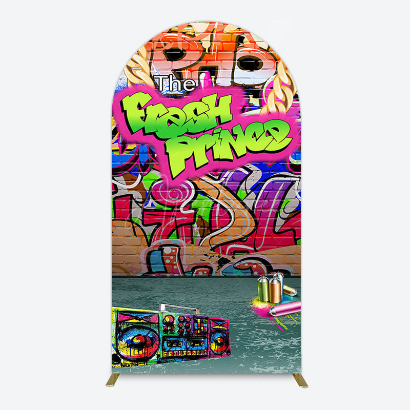 Aperturee - Aperturee The Fresh Prince Retro Graffiti Birthday Arch Backdrop