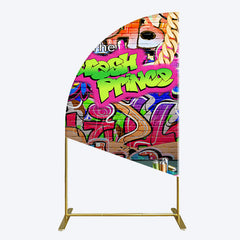 Aperturee - Aperturee The Fresh Prince Retro Graffiti Birthday Half Moon Arch Backdrop