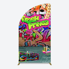 Aperturee - Aperturee The Fresh Prince Retro Graffiti Birthday Half Moon Arch Backdrop