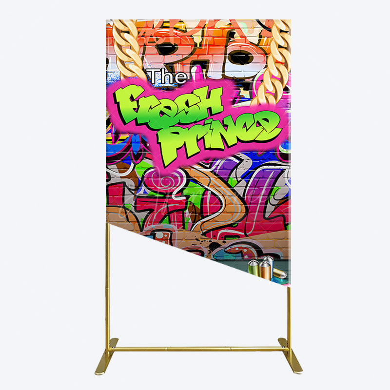 Aperturee - Aperturee The Fresh Prince Retro Graffiti Birthday Rectangle Backdrop