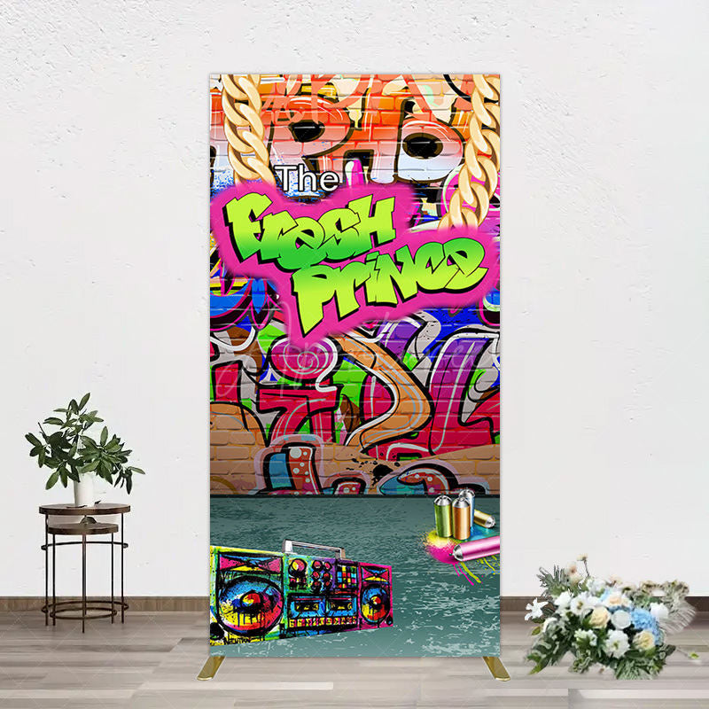 Aperturee - Aperturee The Fresh Prince Retro Graffiti Birthday Rectangle Backdrop